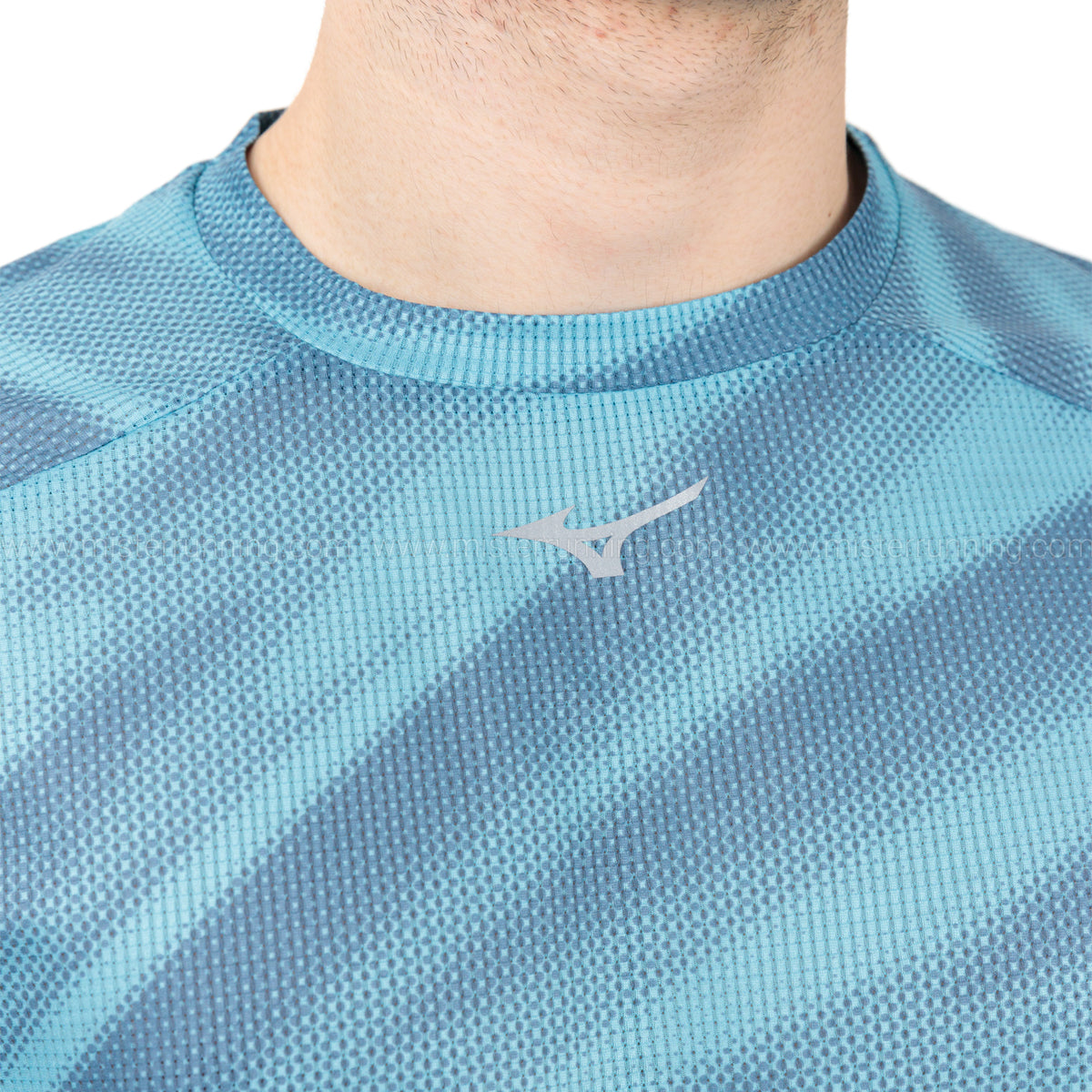 Mizuno Dryaeroflow Graphic Print Maglietta Blue Ashes