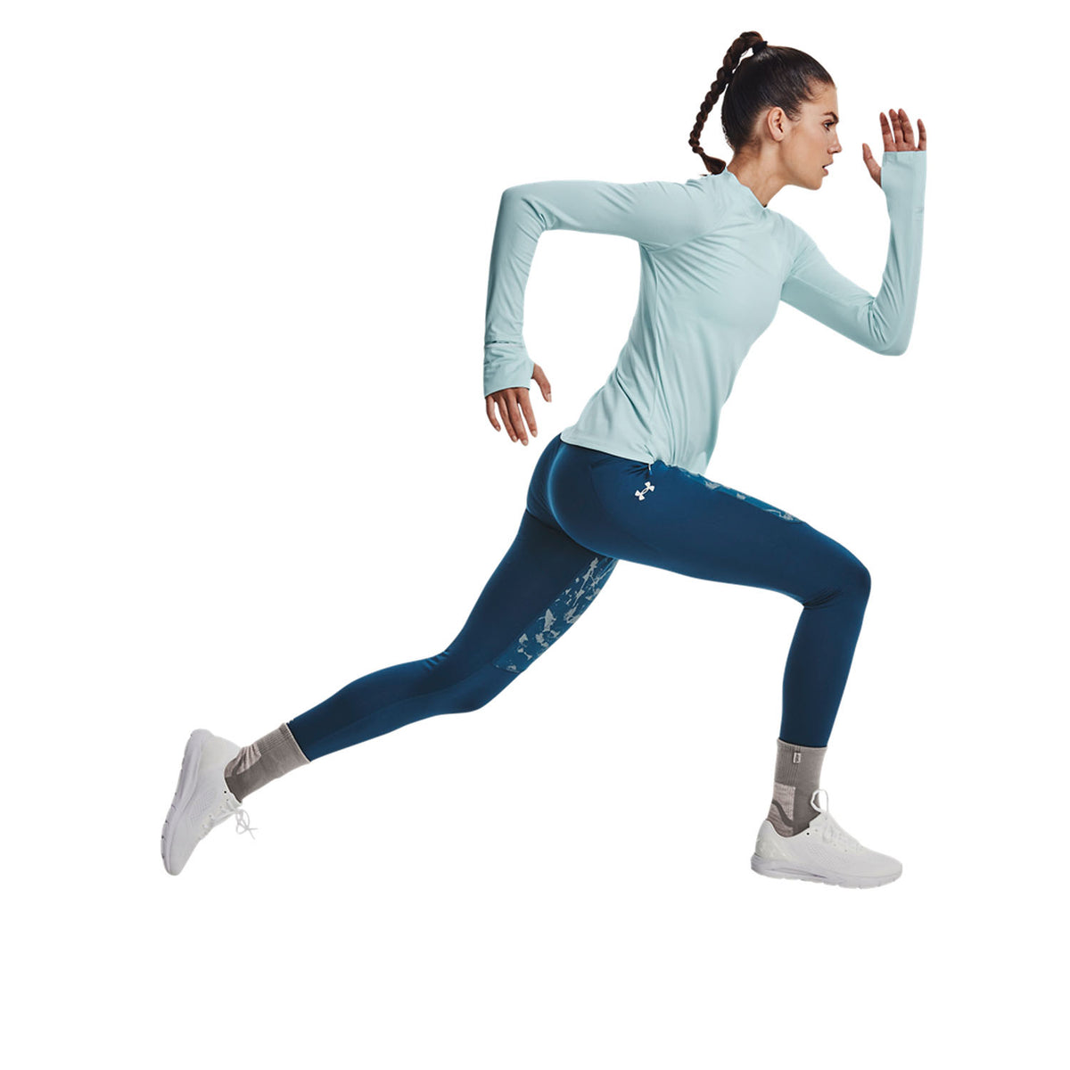 Under Armour Outrun The Cold Tights Petrol Blue/Afterglow/Reflective
