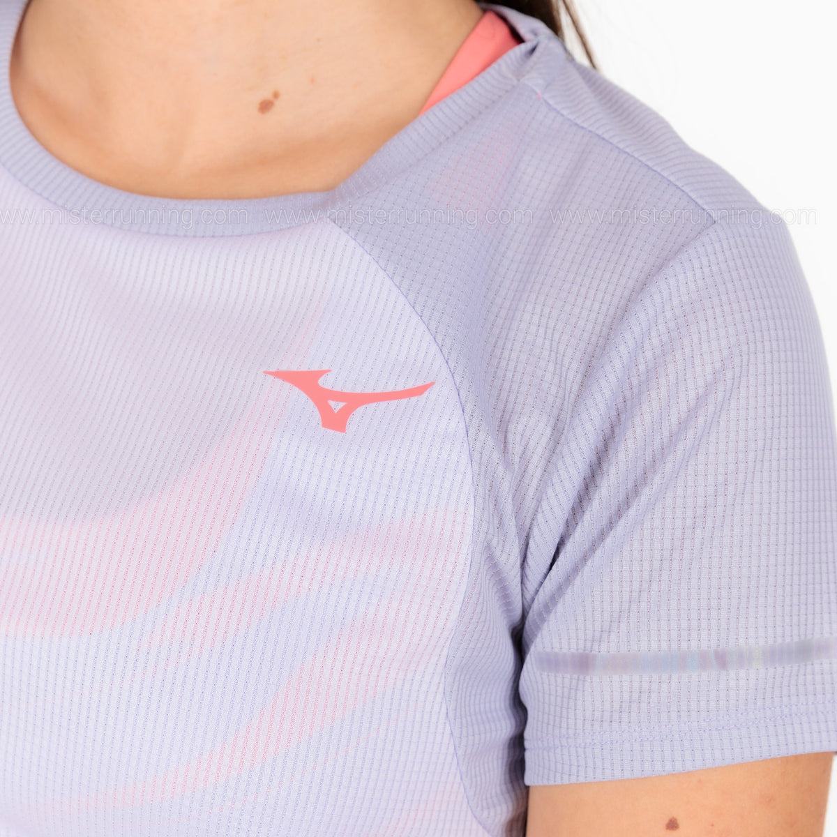 Mizuno Dryaeroflow Logo Maglietta Pastel Lilac