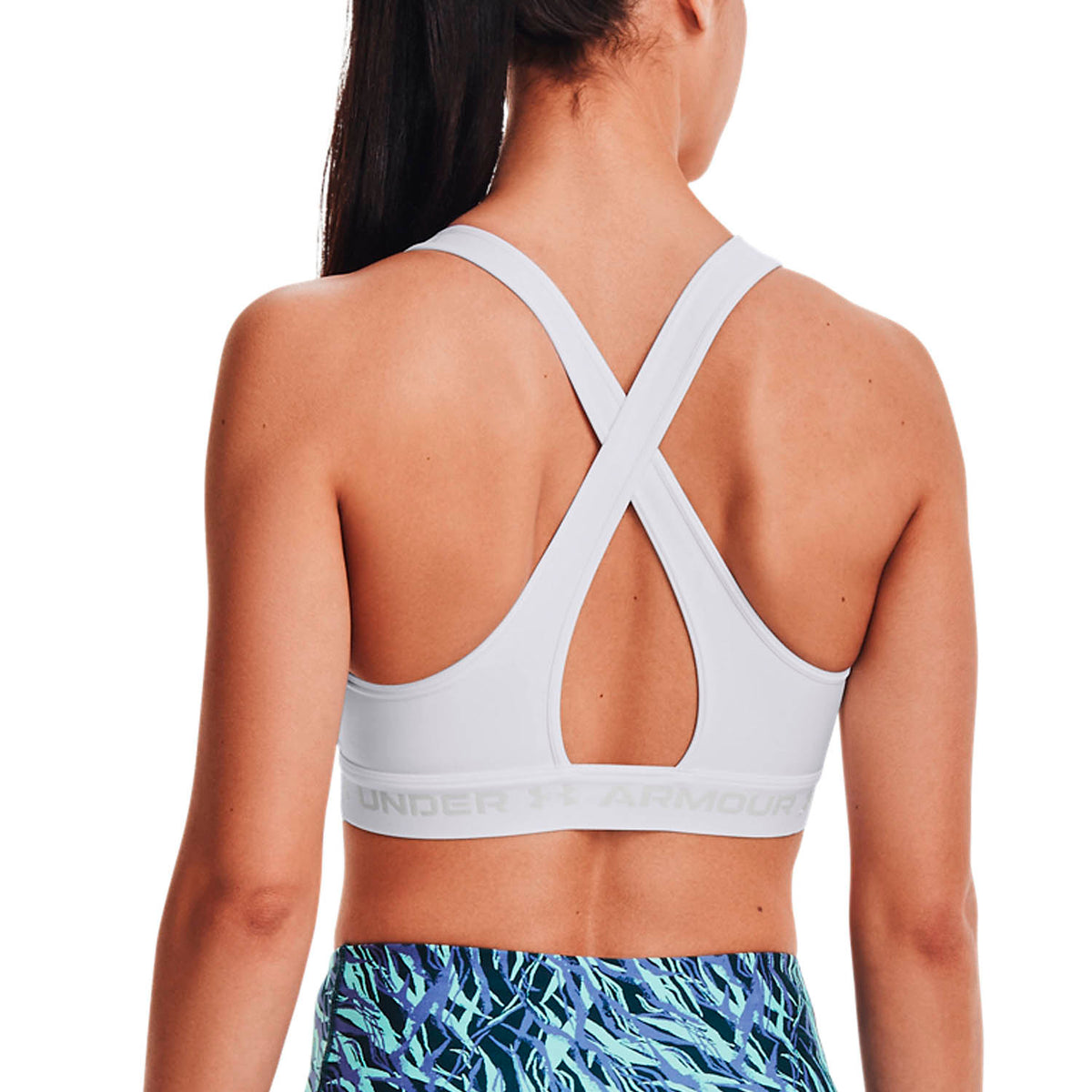 Under Armour Crossback Mid Reggiseno Sportivo White/Halo Gray