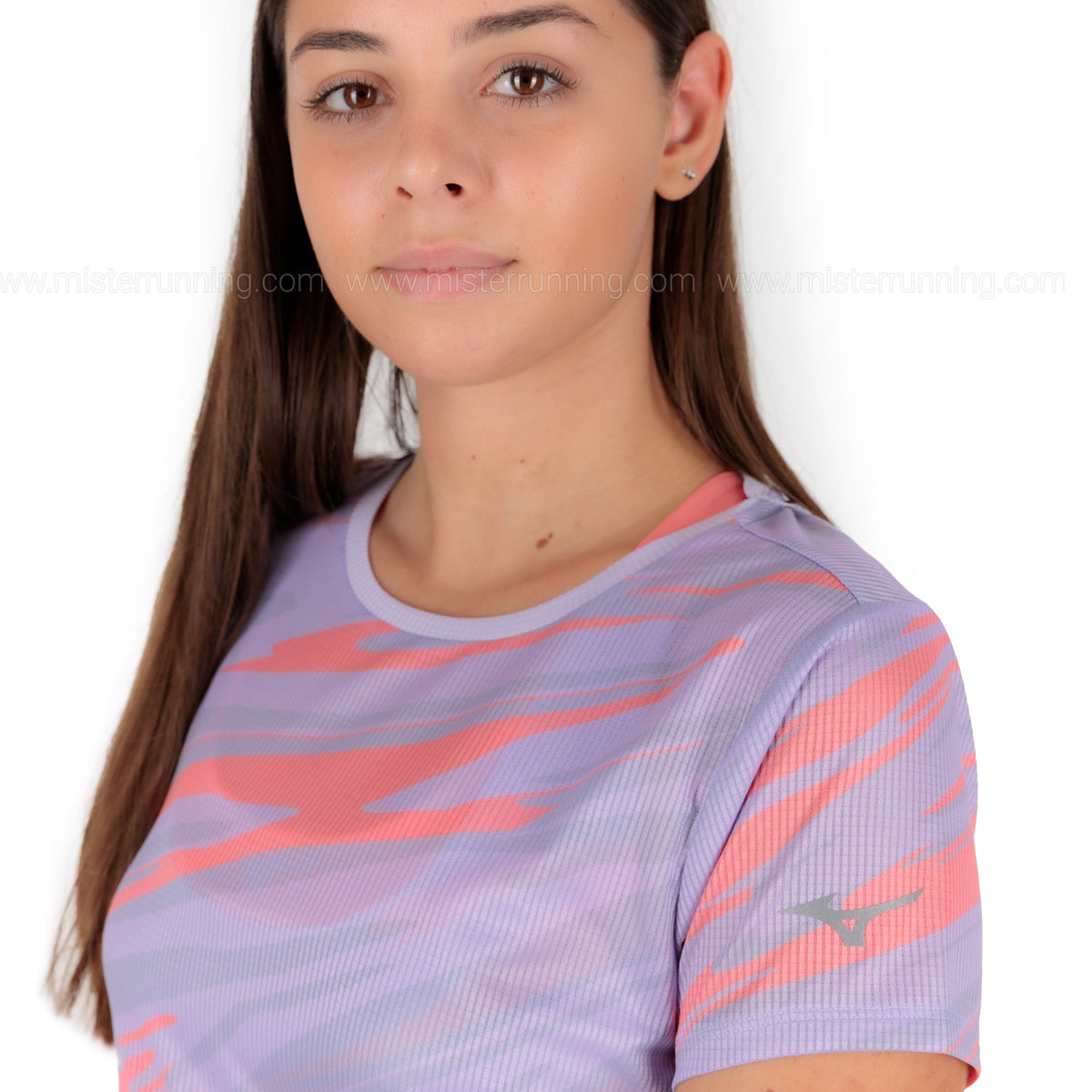Mizuno Dryaeroflow Graphic Logo Maglietta Pastel Lilac