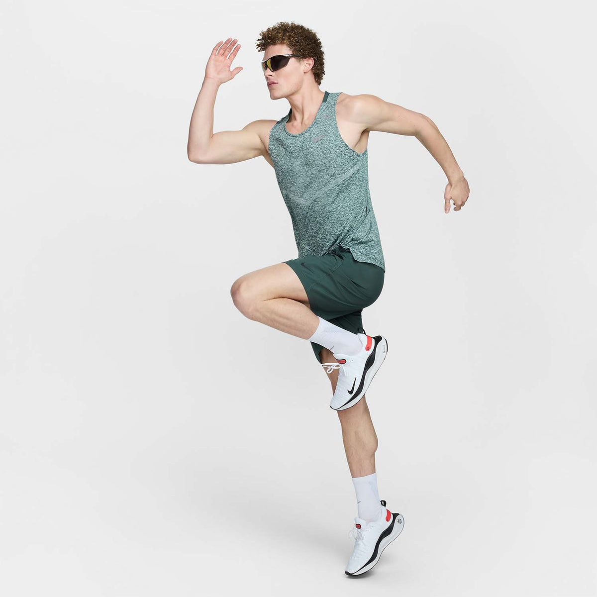 Nike Dri-FIT Rise 365 Canotta Vintage Green/Heather/Reflective Silver