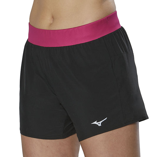 Mizuno Alpha 4.5in Pantaloncini Black/Pink Peacock