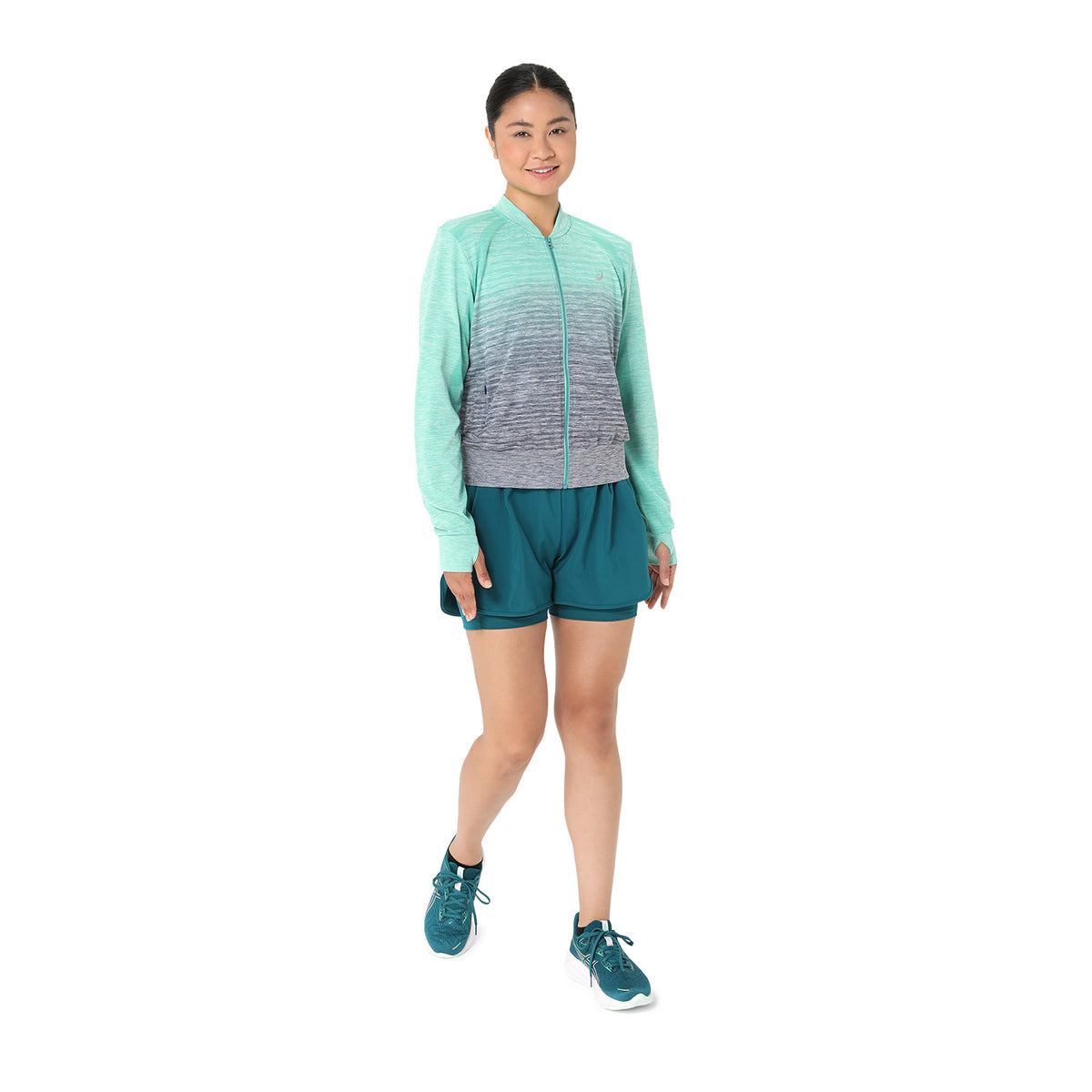 Asics Nagino Run Seamless Giacca Aurora Green/Blue Expanse